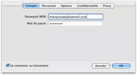 MSN sur Mac