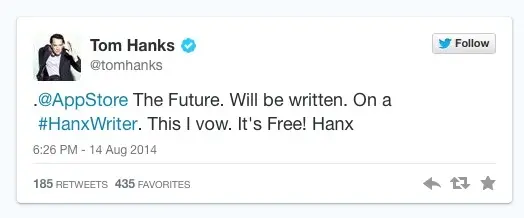 Tom Hanks parle de Hanx Writer, son App iOS