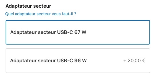 MacBook Pro 14" : pas de charge rapide avec l'adaptateur secteur 67W