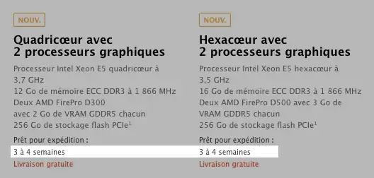 Mac Pro : les délais raccourcissent (encore)