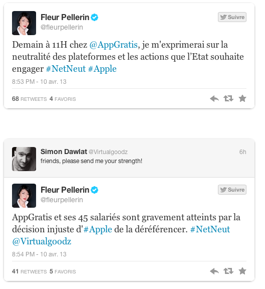 Fleur Pellerin s'engage aux côtés d'AppGratis