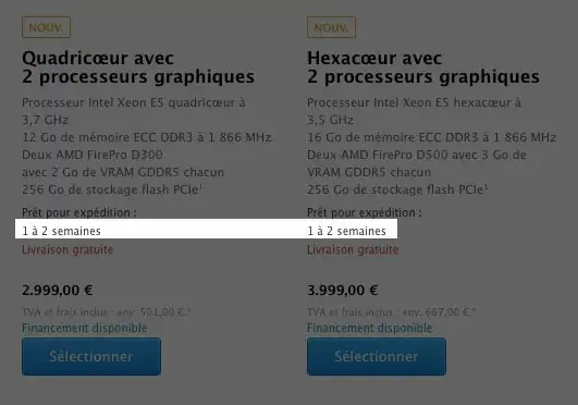 Mac Pro : plus qu'1 à 2 semaines de délais !