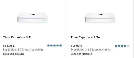 Des iPod et les Time Capsule plus chers en France