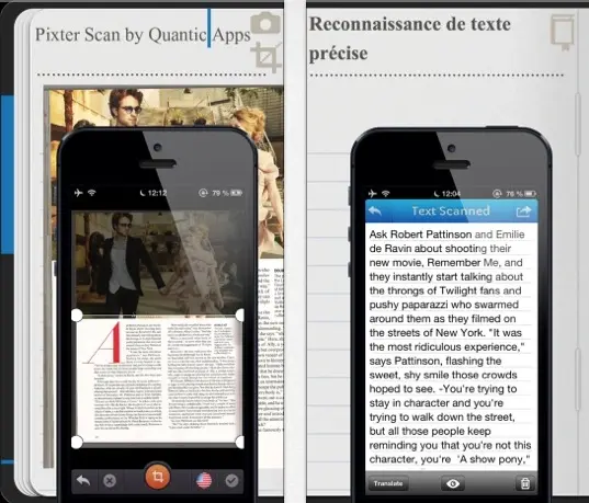 Pixter Scanner, OCR et traduction pour iPhone à 0,89 €