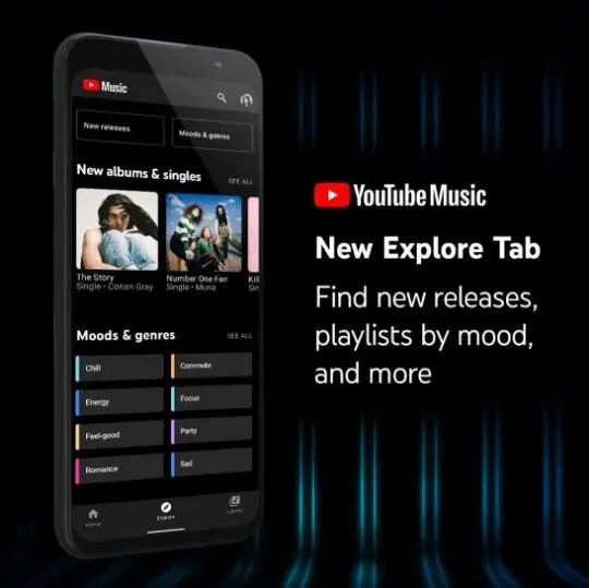 L'App YouTube Music ajoute un onglet Explorer