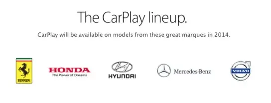 CarPlay : Apple a supprimé la mention d'une disponibilité en 2014 pour certaines marques