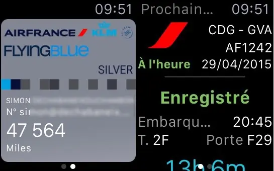 L'Apple Watch bien pensée pour les aéroports, l'app AirFrance un peu moins !