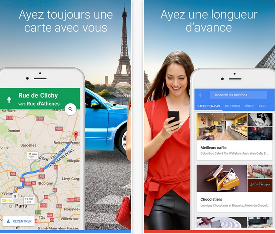 Les itinéraires et les lieux visités apparaissent sur Google Maps pour iOS