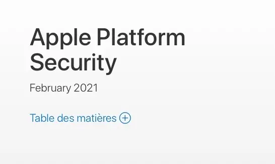 Apple met à jour le guide de sécurité de ses différentes plateformes