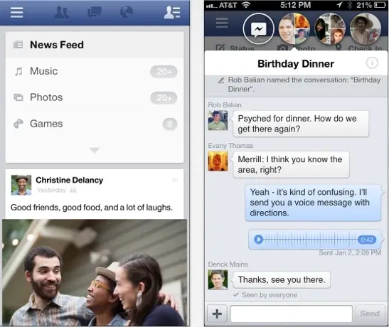 Facebook 6 pour iOS met des "Chat Heads" dans l'iPhone