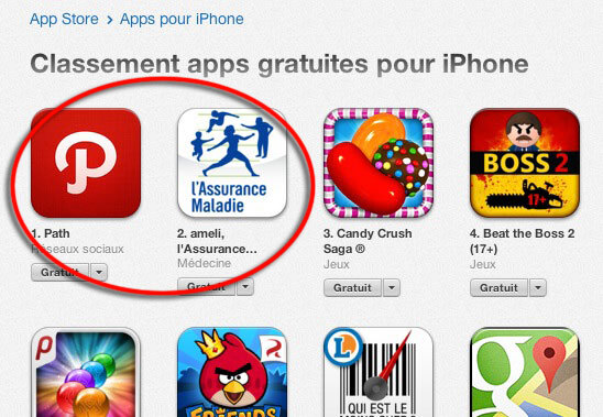 Path No1 de l'AppStore français ? Sérieusement ?