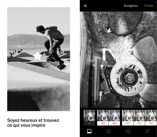 L'application photo VSCO permet d'enregistrer et partager ses pré-réglages