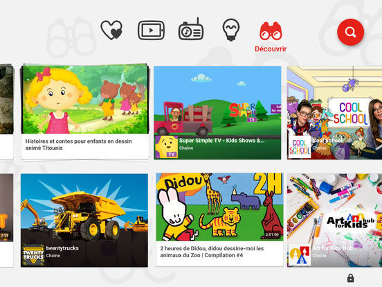 Youtube kids est disponible sur l'App Store français