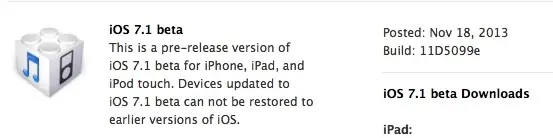 iOS 7.1 beta disponible pour les développeurs