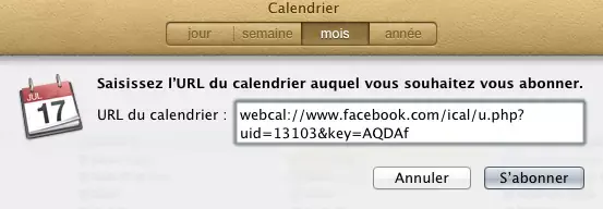 Astuce : ajouter tous vos événements Facebook dans le calendrier