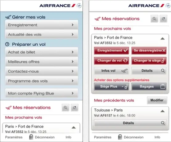 C'est fait, Air France iPhone supporte PassBook