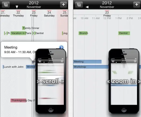 Timeline - Calendar, un calendrier iOS qui défile gratuitement