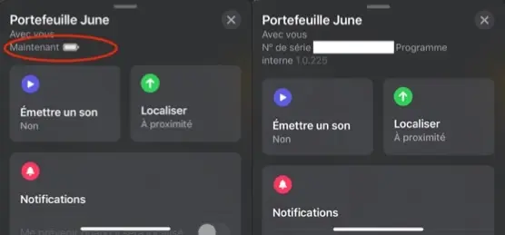 AirTag : comment afficher le numéro de série et la version du firmware