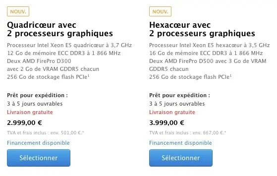 Les Mac Pro enfin disponibles sous 24H... aux USA