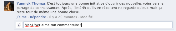 Facebook active la réponse aux réactions sur les pages - A quand sur l'AppStore ?