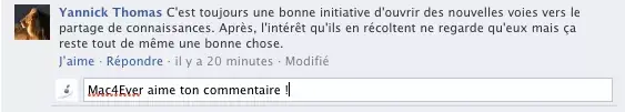 Facebook active la réponse aux réactions sur les pages  - A quand sur l'AppStore ?