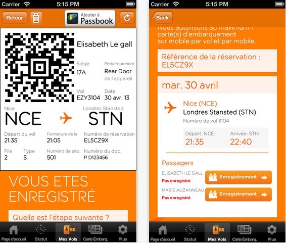 Easyjet teste Passbook dans 6 aéroports