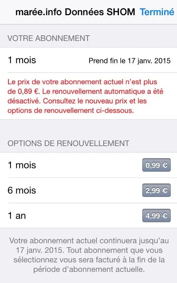 Augmentation des prix de l'App Store : tous les abonnements in-apps ont été désactivés !