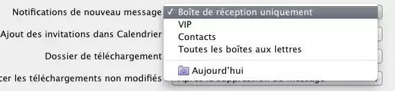 Mountain Lion : recevoir des notifications sur une seule boite mail