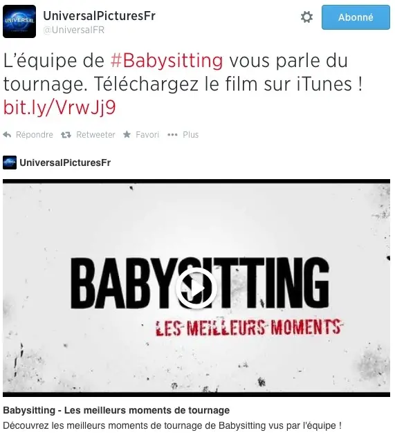 Interview : Benjamin teste la publicité vidéo sur Twitter pour Universal Pictures