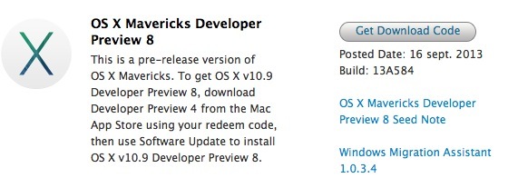 Mavericks en Developer Preview 8