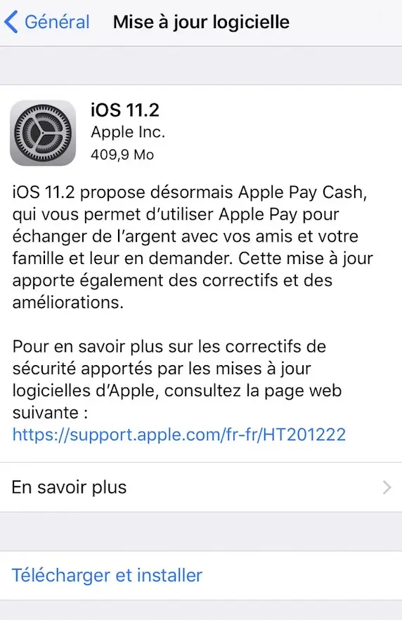 iOS 11.2 est disponible pour tous ! (Apple Pay Cash, charge sans-fil rapide etc.)