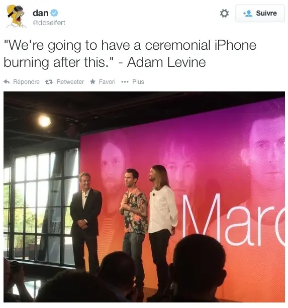 #Oops : Adam Levine est porte-parole de Samsung mais utilise un iPhone