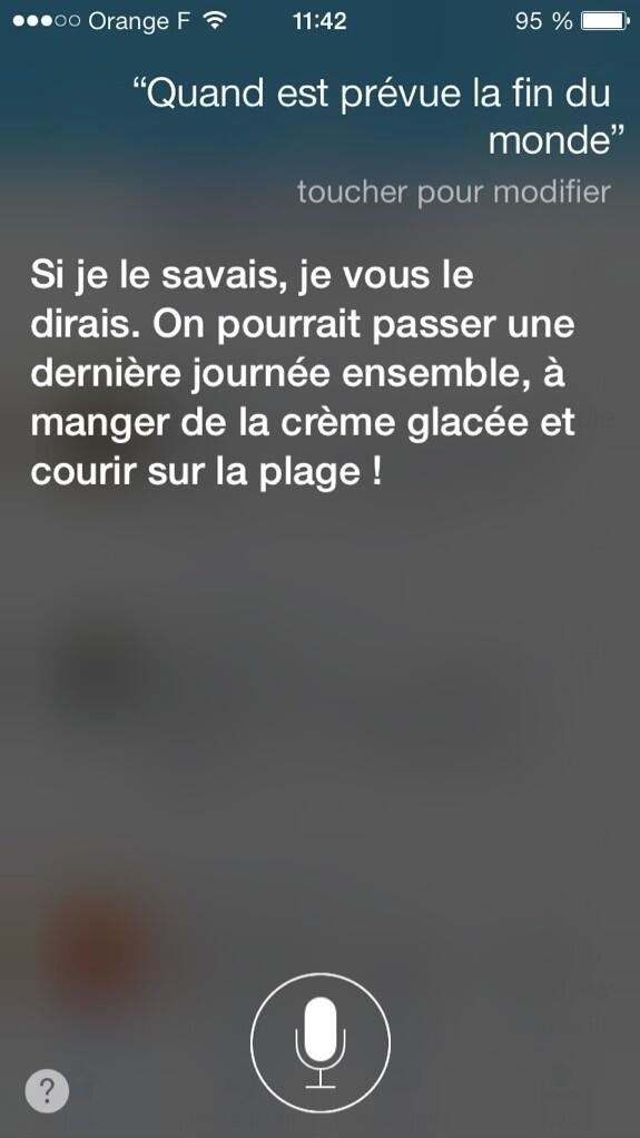 Siri et ses rêves simples pour la fin du monde