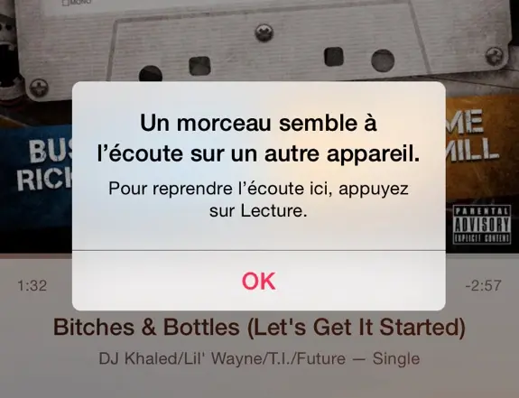 L'image du jour : Apple Music limité à l'écoute d'un seul appareil à la fois