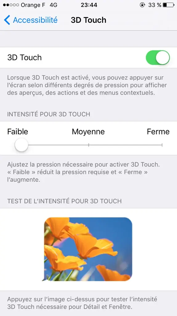 iPhone 6s : le sensibilité de 3D Touch peut être modifiée