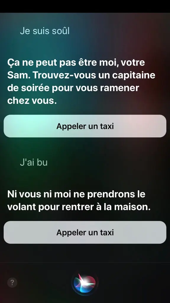 L'image du jour : Siri tente de vous ramener d'une soirée trop arrosée