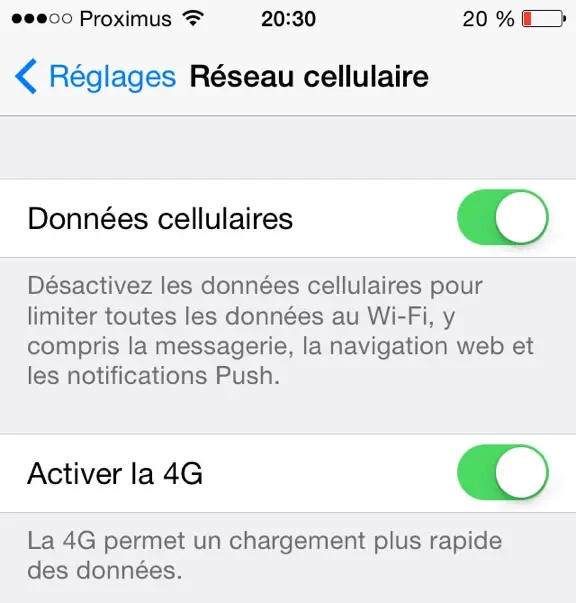 Belgique : Proximus active la 4G sur l'iPhone