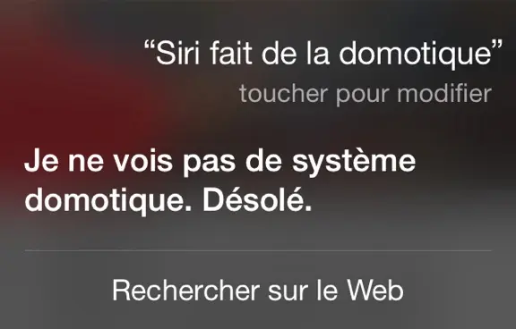 Siri ne "trouve pas de système domotique"