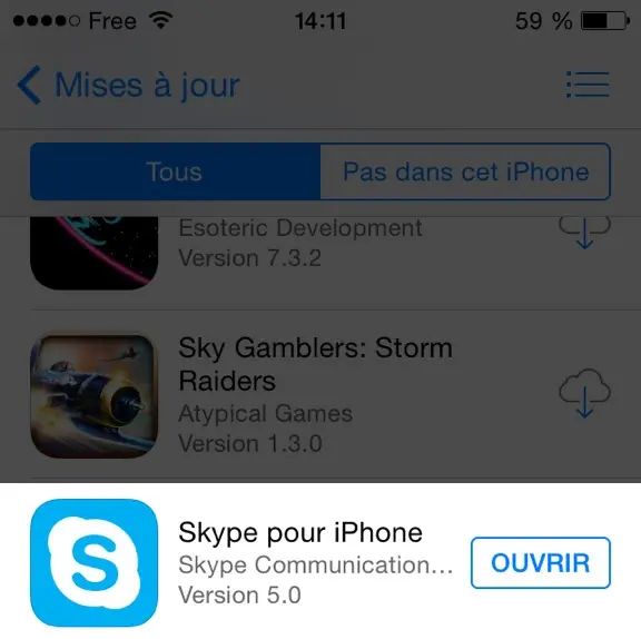 Une astuce pour récupérer Skype 5.0 pour iPhone (qui a été retiré de l'App Store)