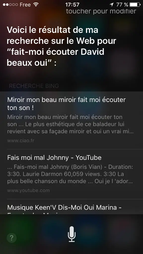 L'image du soir : le "Siri français" a du mal avec David Bowie