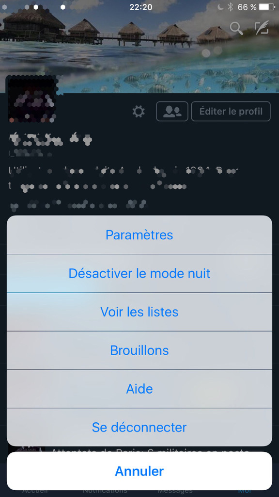 Twitter éteint (enfin) la lumière sous iOS