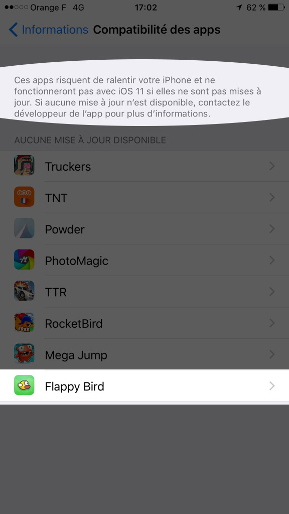 Le drame de la soirée : Flappy Bird n'est pas compatible iOS 11