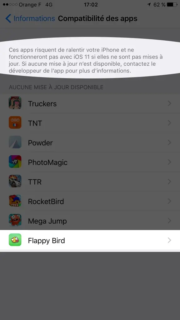 Le drame de la soirée : Flappy Bird n'est pas compatible iOS 11