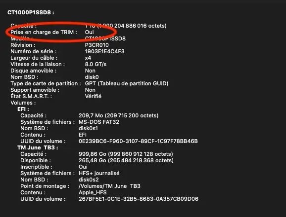 SSD en USB : Catalina ne gère toujours pas la commande TRIM