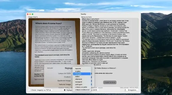 Textify : le logiciel OCR pour macOS passe en version 3.0 (continuité, édition, zones)