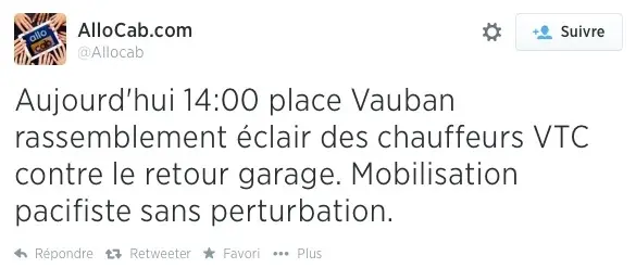 Aujourd'hui, c'est au tour des VTC de manifester pour défendre leurs intérêts