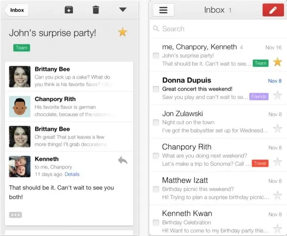 Gmail : une version 2 qui apporte le multicompte sur iOS