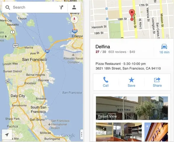 Google Map iOS sait vous diriger vers vos contacts