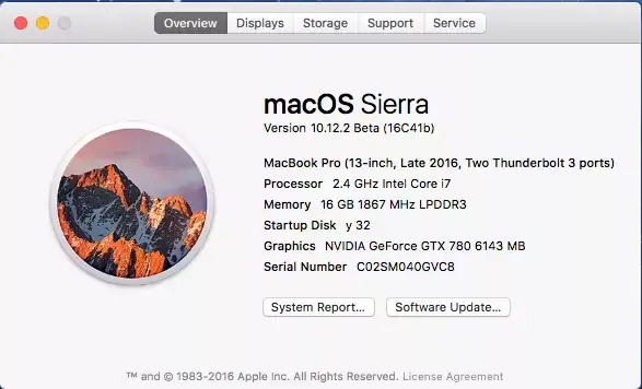 Débridage du Thunderbolt 3 et GPU externe via Razer Core sous Sierra : ça marche !