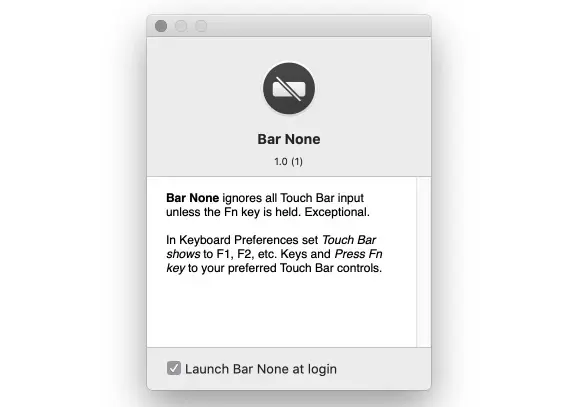 Bar None évite les interactions involontaires avec la Touch Bar